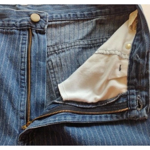 Carriage Court Jeans Womens 16 Straight Leg Pleated Front Striped Vintage - Picture 5 of 11